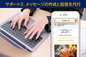 サポート２．メッセージの作成と配信を代行